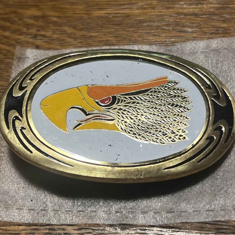 Vintage 1983 NAP Inc Solid Brass Eagle Belt Buckle – F03/F08 – Western Americana